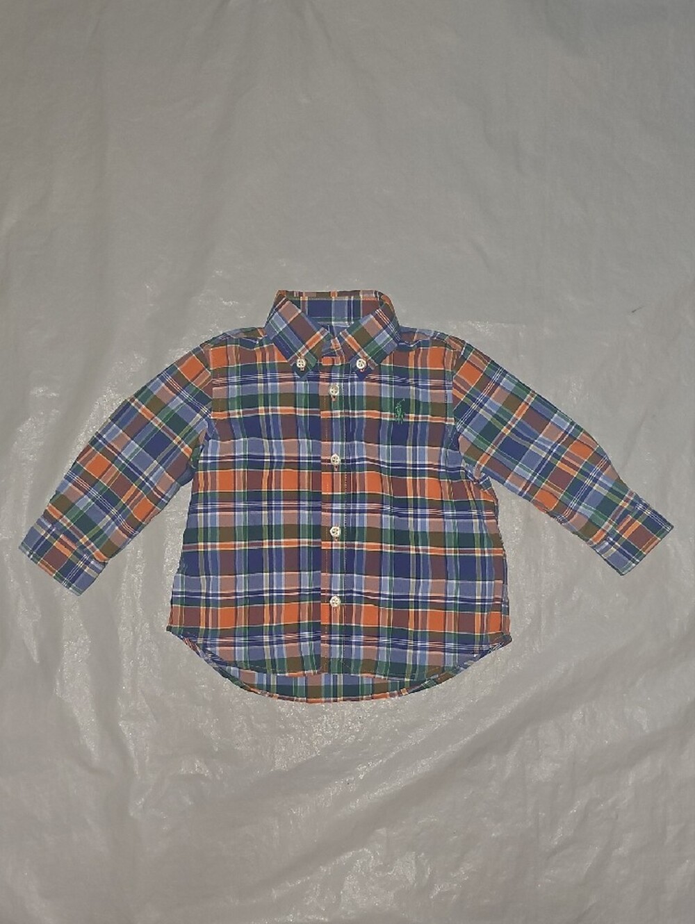 Ralph Lauren Baby 6 Months Plaid Button-Down Long Sleeves Shirt Multicolor Used